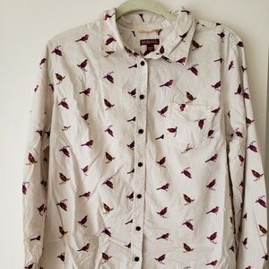 Bird Pattern Button Down Shirt